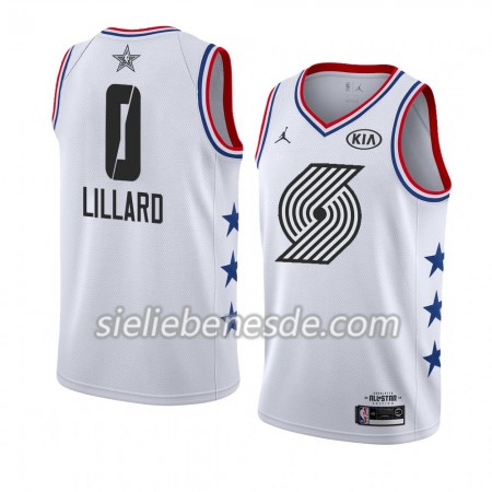 Herren NBA Portland Trail Blazers Trikot Damian Lillard 0 2019 All-Star Jordan Brand Weiß Swingman